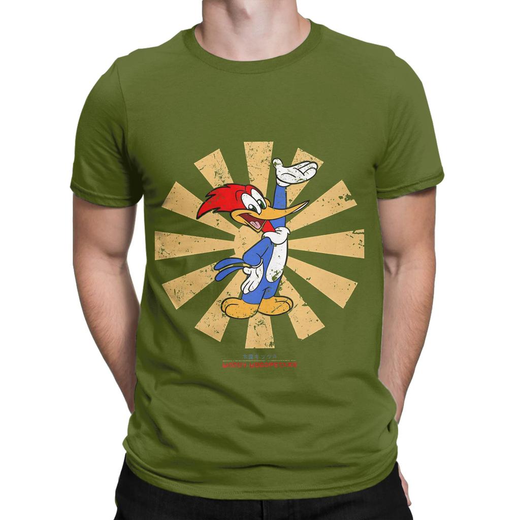 Woody Woodpecker Retro Japanisch Lustig Grafik 100% Baumwolle T-Shirt Woody Woodpecker T-Shirts Oberteile Für Unisex