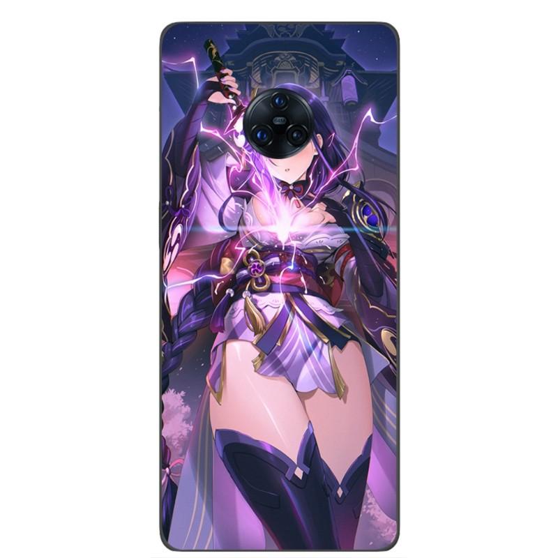 Genshin Impact Raiden Shogun Phone Case For VIVO Y95 Y93 Y31 Y20 V19 V17 V15 Pro X60 NEX Soft Black Phone Cover