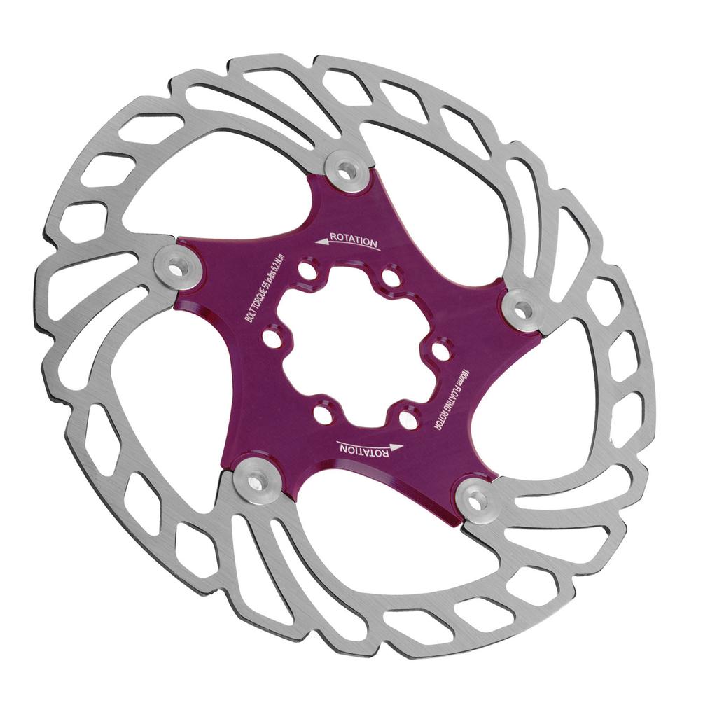 16cm Bicycle Floating Disc Brake Rotor with 6 Bolts Disc Brake Pad Rotors for Mountain Road Bike Repair Parts Purple