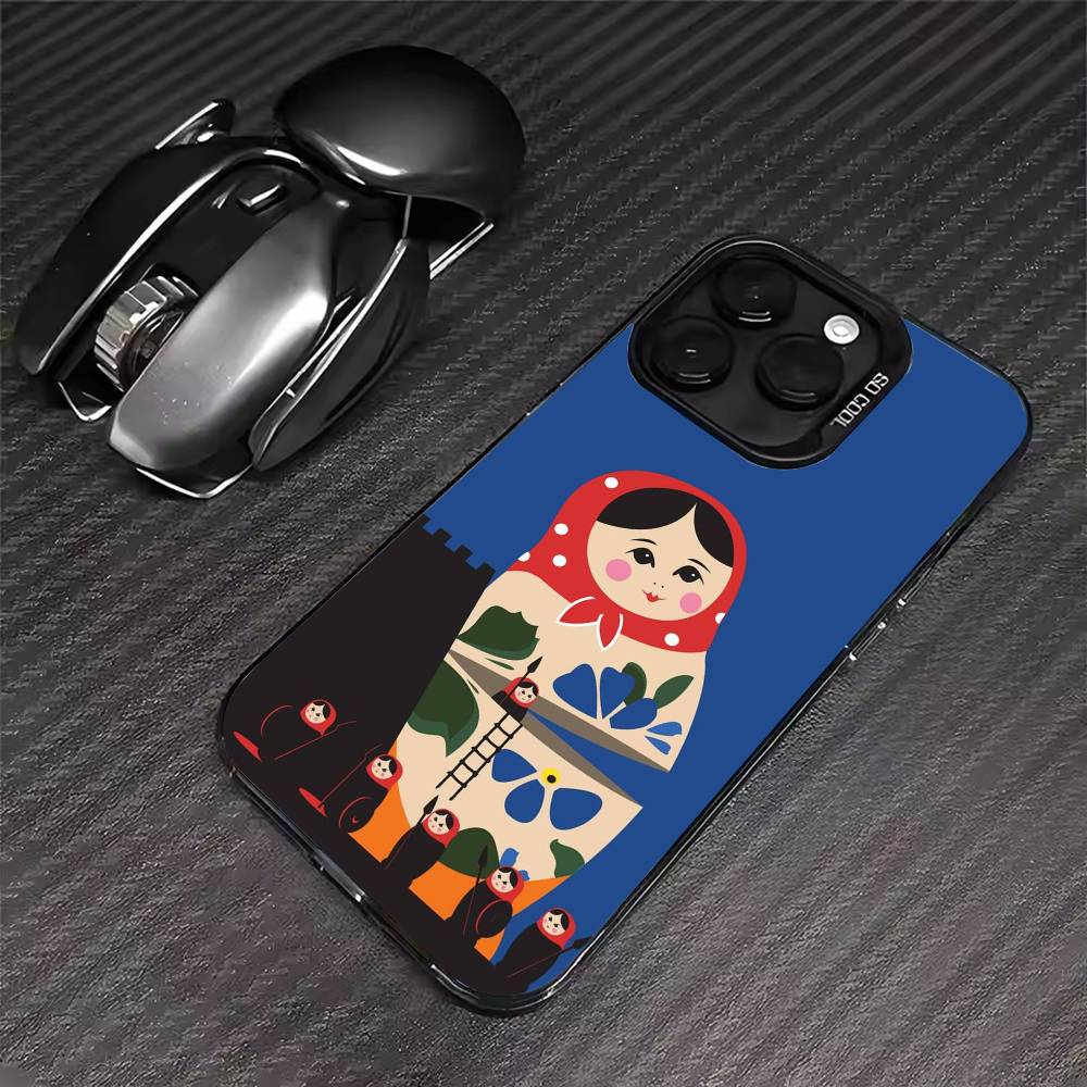 Matryoshka Art Russian Phone Case For iPhone 17 16 15 14 13 12 11 Pro Max XS Max 7 8 Plus Shockproof Silicone Matte Cover