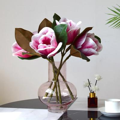 4 Stück/Los Große Magnolie Latex Künstliche Blumen Hochzeitsdeko Bouquet Orchideen Kunstblumen Heimdeko Ornamente Party Floral