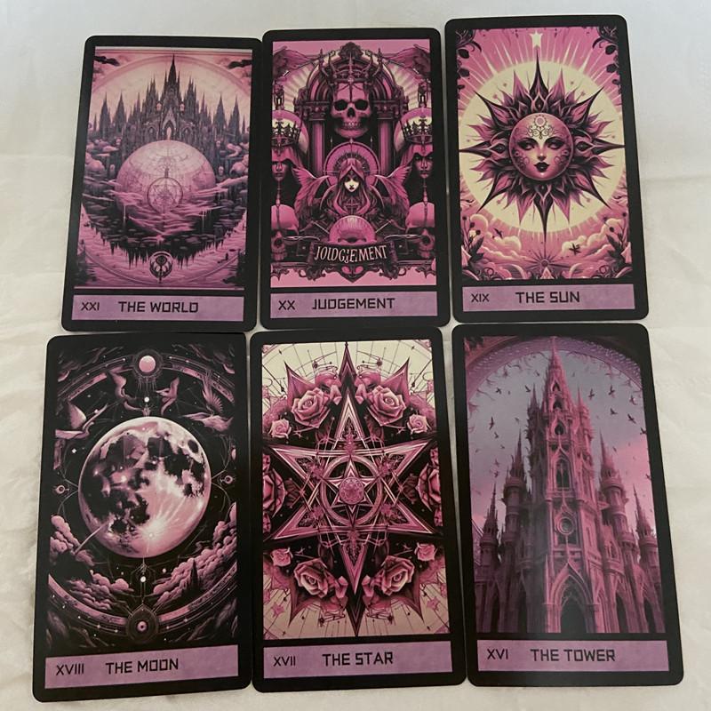 Pink Gothic Tarot Deck 78 Cards English For Family Party High Quality Fortune Telling Divination Tarot Cards Deck Board Game