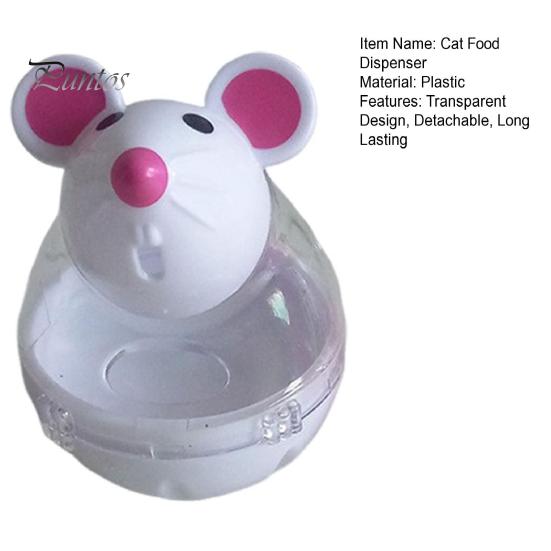Cat Treat Dispenser Toy Large Capacity Transparent Design Mouse Shape Cat Interactive Toy Food Dispenser Treat Toy