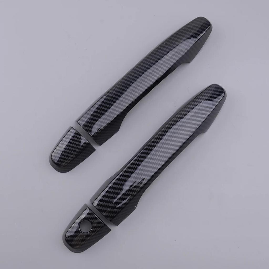 4Pcs ABS Car Carbon Fiber Style Side Door Handle Cover Trim Decor Fit For Honda Civic Coupe 2012 2013 2014 2015