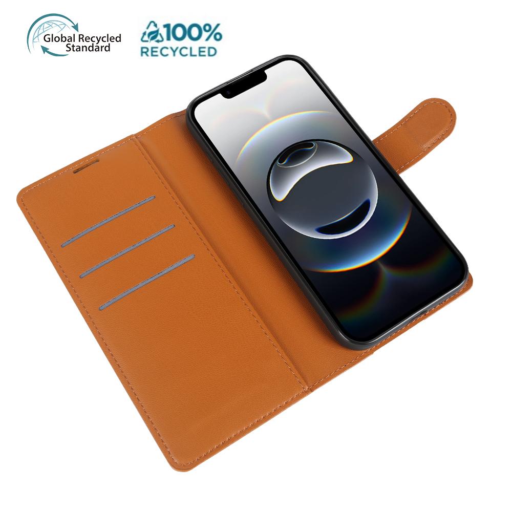 For iPhone 16e Stand Case Biobased Eco-Friendly RPET RPVB Slim Phone Cover with Wallet
