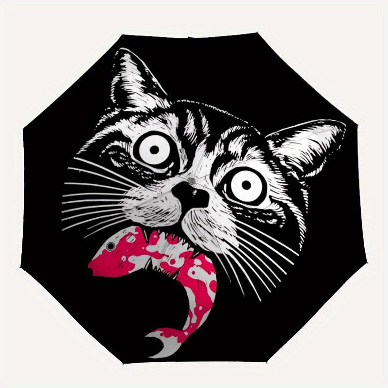 

1pc Cat Fish Automatic Umbrella High Quality Canopy, Portable Folding Umbrella with, Ideal Gift for - Travel, Everyday, Formal Events, Styli