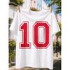 Men'S Number 10 Jersey T-Shirt - Loose Fit Round Neck Casual for Sportswear with Number 10 Print, Suitable for Sports Fans Gift, New Arrival for