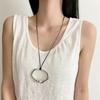 Long Leather Rope Women Necklace Geometric Pendant Necklaces Fashion Collarbone Chain