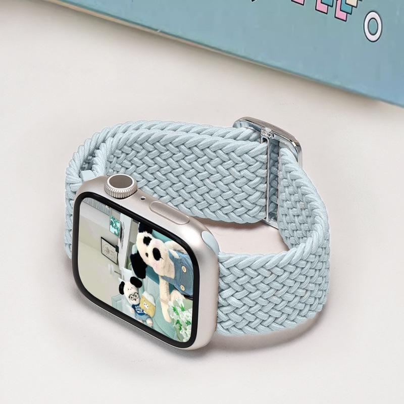 

Совместимый плетеный силиконовый ремешок Apple Watch цвета светлой мяты для iWatch Series S987 38/40/41 mm Compatible
