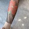 Sexy Peony Printed Tights High Waist Elastic Fake Pantyhose Nylon Female Stockings Party
