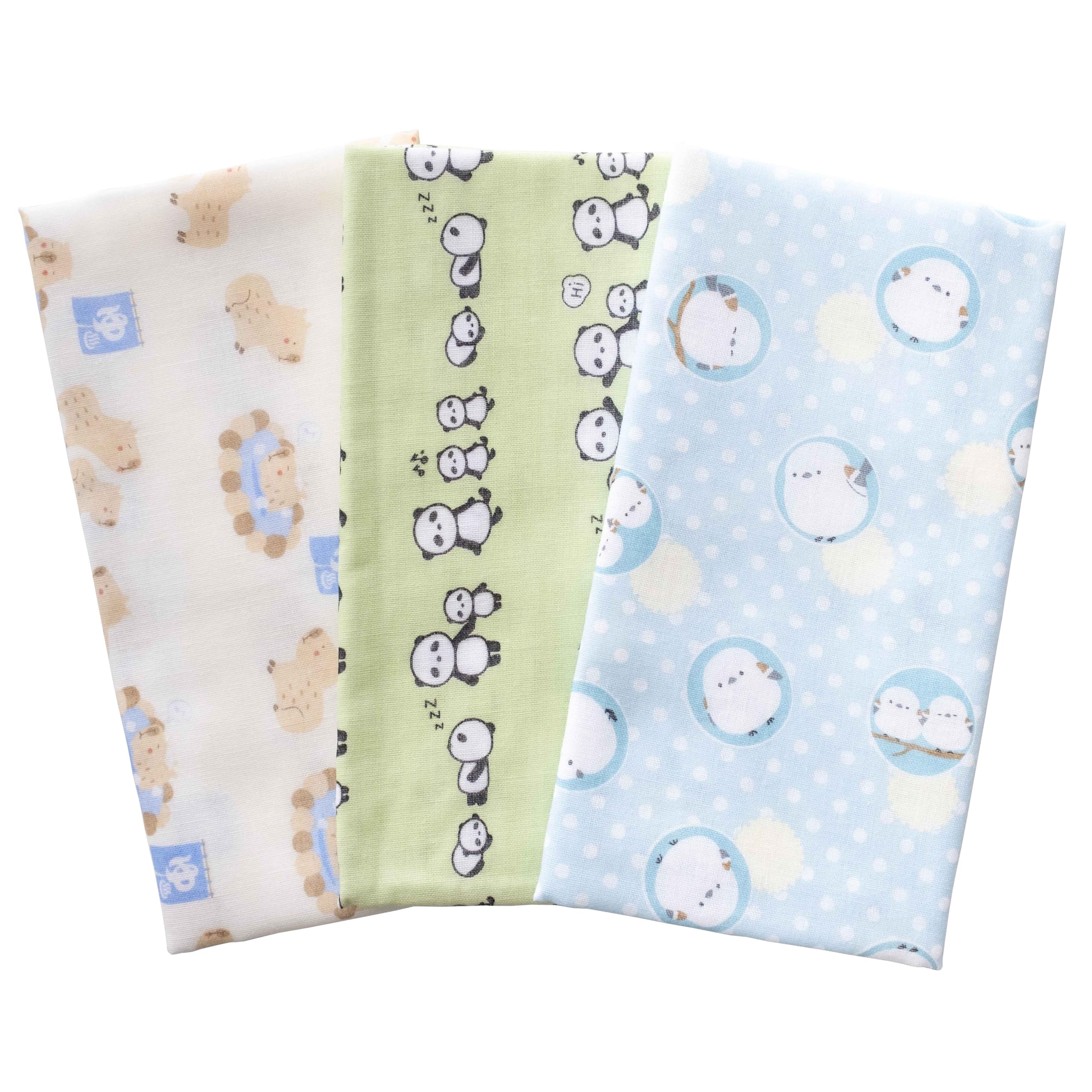 

Made in soft gauze hand cute gauze cotton 3 Japan, towel, towel, 100% (E. long-tailed tit, capybara, panda, pieces)