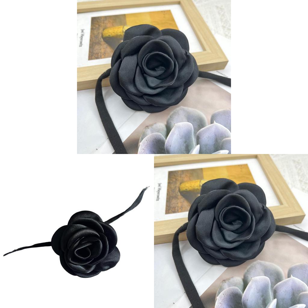 French Black Rose Waist Chain For Women With Metal Chain And Adjustable Strap For Elegant Dress Accessory