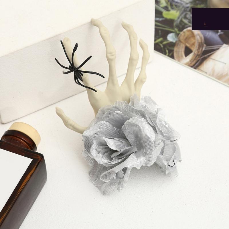 Halloween Rose Headband Dark Spiders Hair Clip Cosplay Party Headwear Hair Hoop Dress Up Party for Masquerade