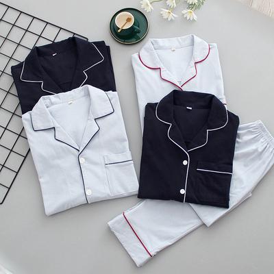 Lover Pajamas Set Spring Autumn Cotton Jersey Sleepwear Women Long Sleeve Trouser Suits Pyjama Pour Femme Solid Loose Home Wear