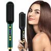Portable LED Display Ceramic Electric Hair Straightener & Curler Brush Fast Heat with LCD Temperature Display Straight Hair Comb