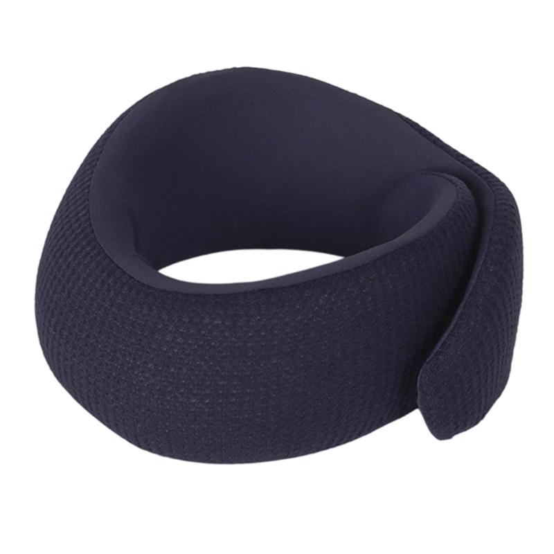 

Ergonomic Travel Neck Support Pillow with Heating and Massage Functions Portable Memory Foam Design Travel Pillow темно-синього кольору