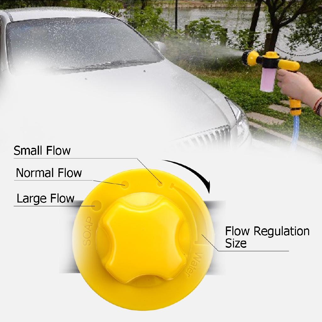 Multifunction 8 In 1 Jet Spray Soap Dispenser Hose Nozzle High Pressure Car Wash Cleaning Tool Garden Watering