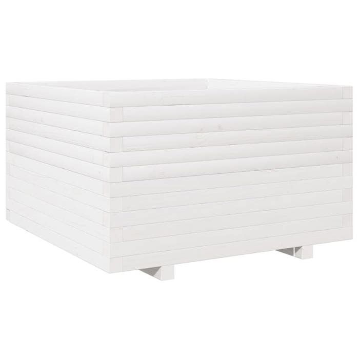 VidaXL Planter White 80x80x49.5 Cm Solid Pine Wood, Outdoor Planter, Flower Box, Tomato Planter, Planter of 3282530