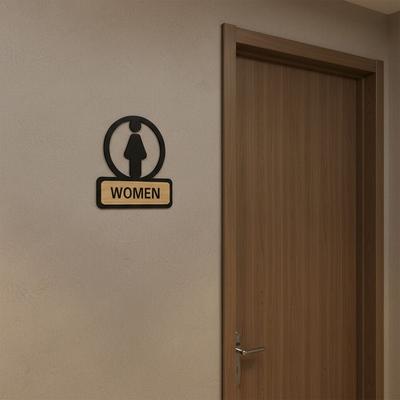 Creative Acrylic Toilet Sign Board Black DIY Restroom Sign Men Women Accessories WC Reminder Sign Office Building