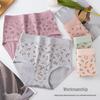 Braguitas de algodón de cintura alta para mujer: antibacterianas, de corte holgado, pantalones cortos de talla grande para mamás de mediana edad y mayores.