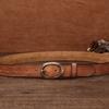 Women's Genuine Leather Engraved Copper Buckle First Layer Cowhide Casual Personality Retro Denim Thin Belt