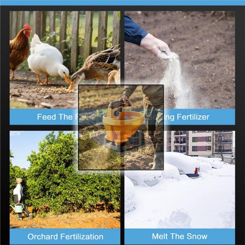 A25F-Electric Handheld Seeder 8-Gear Automatic Fertilizer Spreader For 18V 20V 21V Battery Compatibility