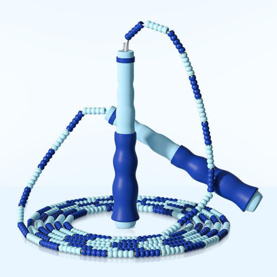 Beaded Skipping Rope Ergonomic Comfortable Grip Adjustable Flexibility Exercise PVC Physical Testing Training Jump Rope for Sports