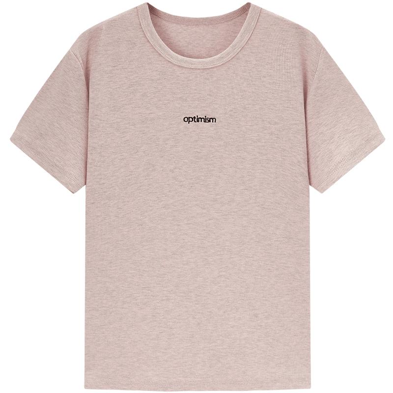Women s Slim Fit Letter Print Short Sleeve T-Shirt M