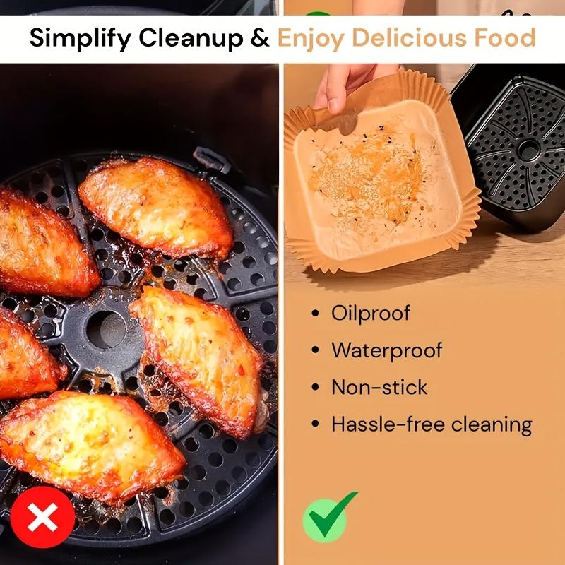 100pcs Air Fryer Paper, 7.87 Inches, BPA Free, Disposable, Suitable for Oven,Free Fryer Accessories, Disposable Mold, Square Air Fryer Paper