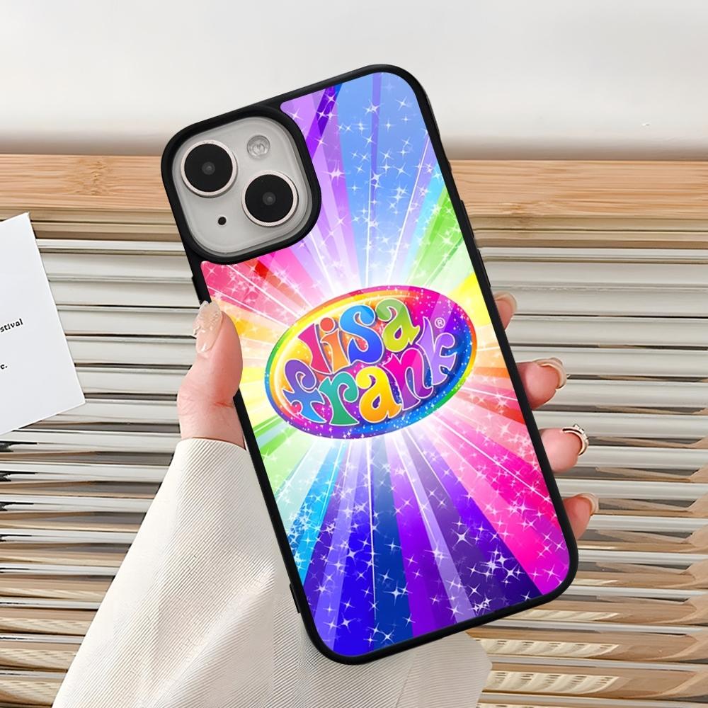 Lisa Frank Tiger Horse Dog Cat Phone Case For Iphone 16 Pro 15 Pro Max 14 12 11 13 Mini 8 7 Plus X Xs XR PC+TPU Design Cover