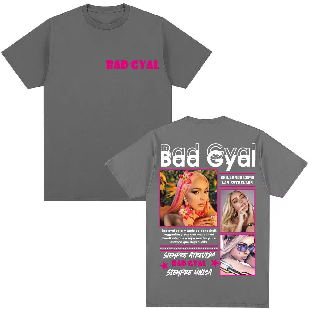 Rapper Bad Gyal Album Graphic Tshirt Fashion Hip Hop T Shirt Harajuku Oversized Cotton Men Women Casual Y2K T Shirts Streetwear