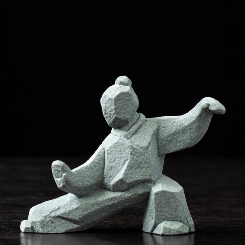 Chinese Tai Chi Kung Fu Martial Arts Character Creative Ornament Home Desktop Tea Table Landscaping Tea Pet Decoration Crafts