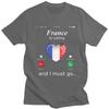 La Francia Chiama e Devo Andare T-shirt da Uomo Tshirt Moda Regalo San Valentino Maglietta T-shirt Bandiera Francese