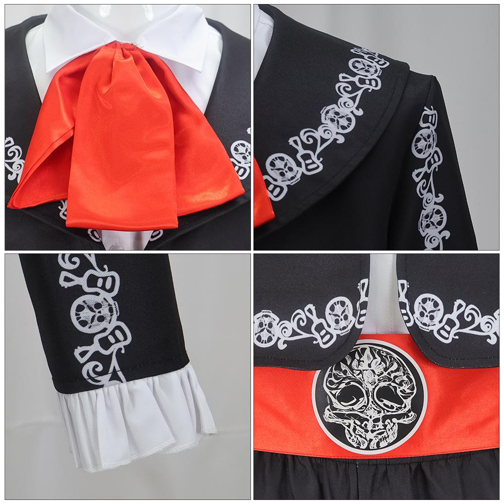 Herren Schädel Kostüm Tag der Toten Mexikanische Mariachi Band Retro Schädel-Print Rollenspiel Set Für Halloween Bühnenauftritte