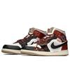 Jordan Air Jordan 1 Slip Resistant Abrasion Resistant Mid top Vintage Basketball Shoes Women's Black Red BQ6472-103(TeamA-S-BOX)