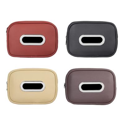 Soporte genérico para pañuelos de coche de cuero PU para respaldo de asiento, viaje al aire libre