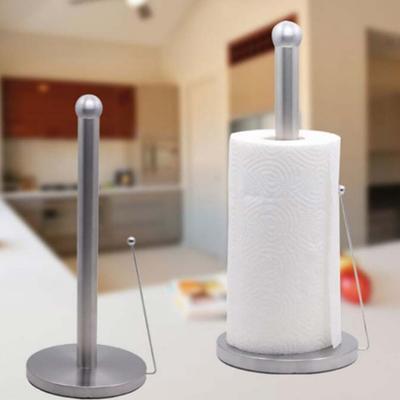 Standing Toilet Paper Holder with Round Base Roll Paper Towel Rack Stainless Steel Toilet Paper Dispenser for Home Kitchen