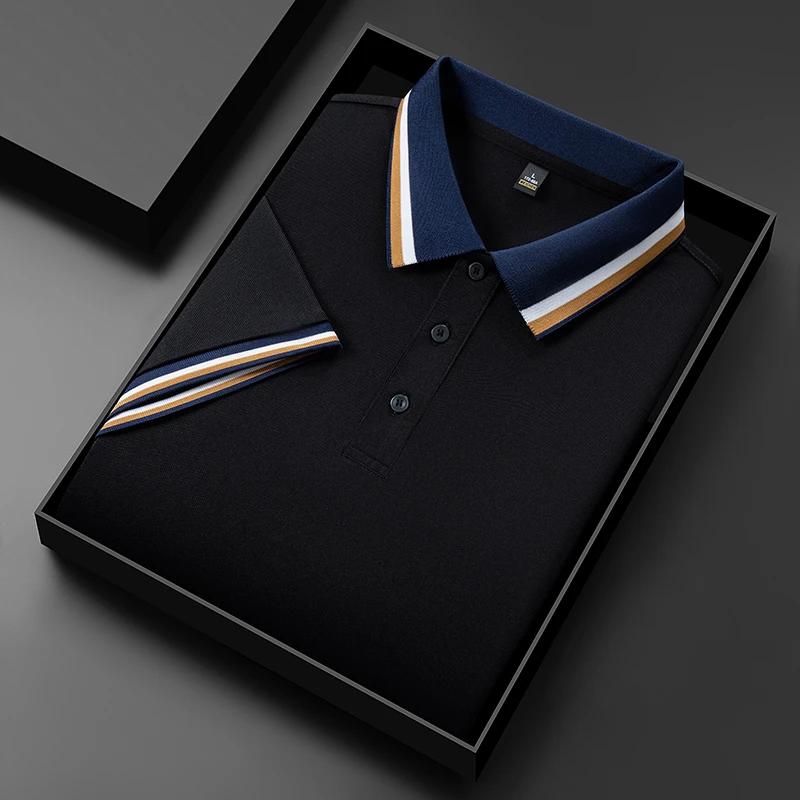 New Men's Business Casual Short Sleeved Shirt Solid Color Polo Shirt Fashionable Breathable Comfortable Versatile Top