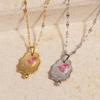 Luxury Zircon Crystal Stainless Steel Necklaces For Women Korean Fashion Sweet Sexy Female Clavicle Chain Jewelry