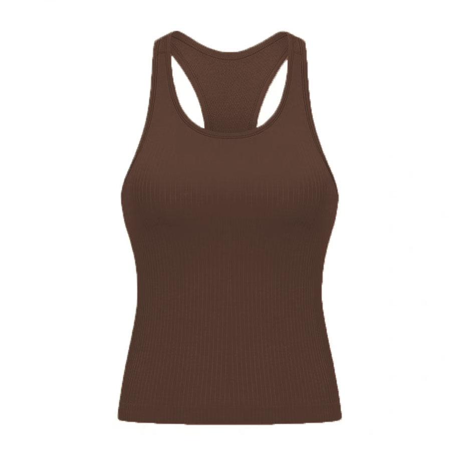 EBB TO STREET Damski Długi Top do Jogi z Dekoltem Racerback i Wkładkami na Biust