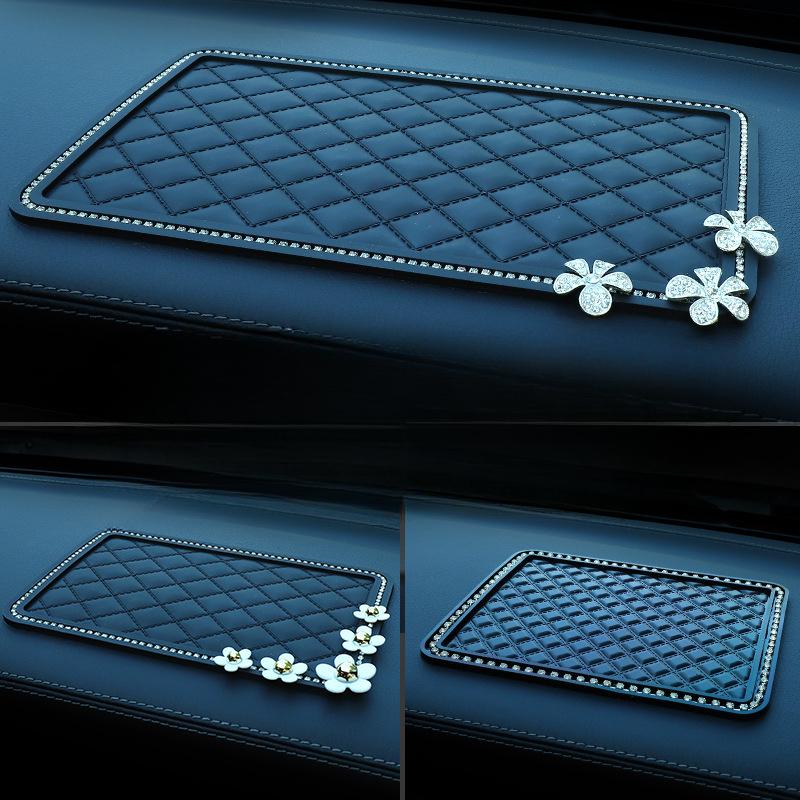 1Pc Car Anti-skid Pad Car Mobile Phone Anti-skid Pad Car Ornaments Feather Pad Diamond Anti-skid Pad Supplies
