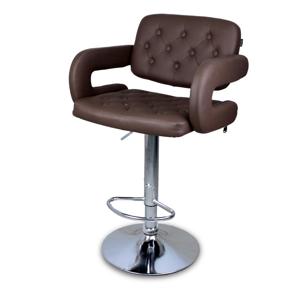 JUST SIT VINCI Brown - Bar stool with backrest and armrests