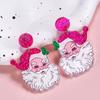 Santa Dangle Earrings Funny Christmas Earrings Glitter Santa Claus Charm Earrings Holiday Gift for Ladies