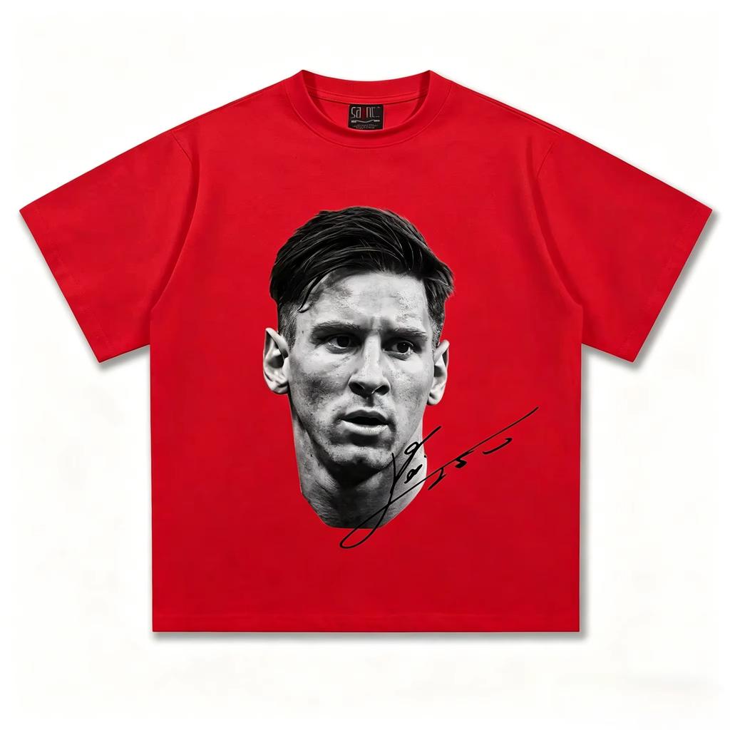 2026 Messi The King of Football Head Print Fashion Short Sleeve T-shirt Men's Clothing and Women's 2026 FIFA World Cup shirt