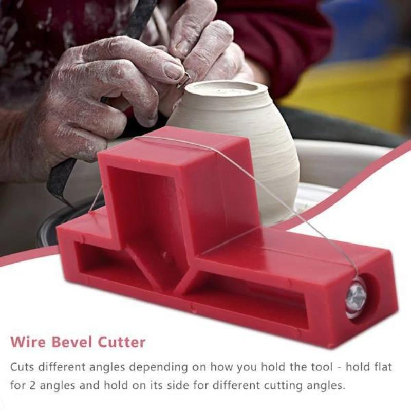1Pc Angle Cut Clay Tool and Wire Miter Clay Trim Tool for Pottery and Sculpture DIY Ceramic Clay Trim Modeling Tool