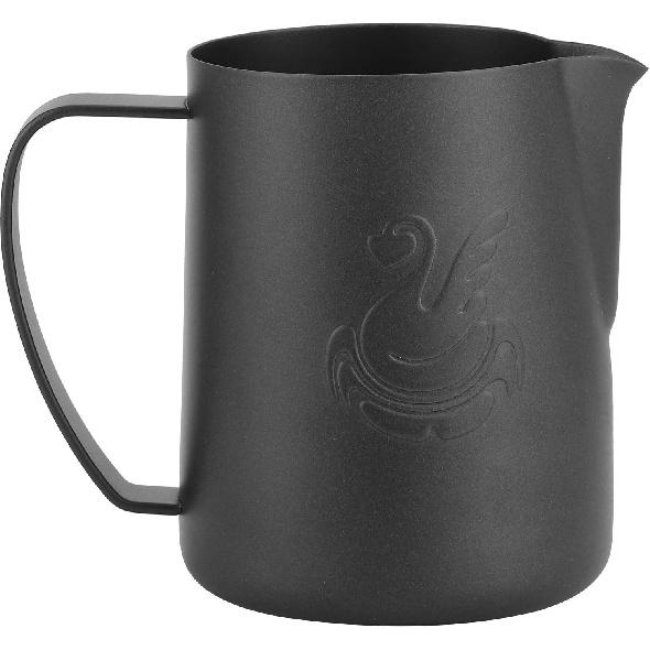 Milk Frothing Pitcher, 304 Stainless Steel Milk Frothing Cup Coffee Art Making Latte Cup, Black Matte, 13.5/20oz(20 OZ)