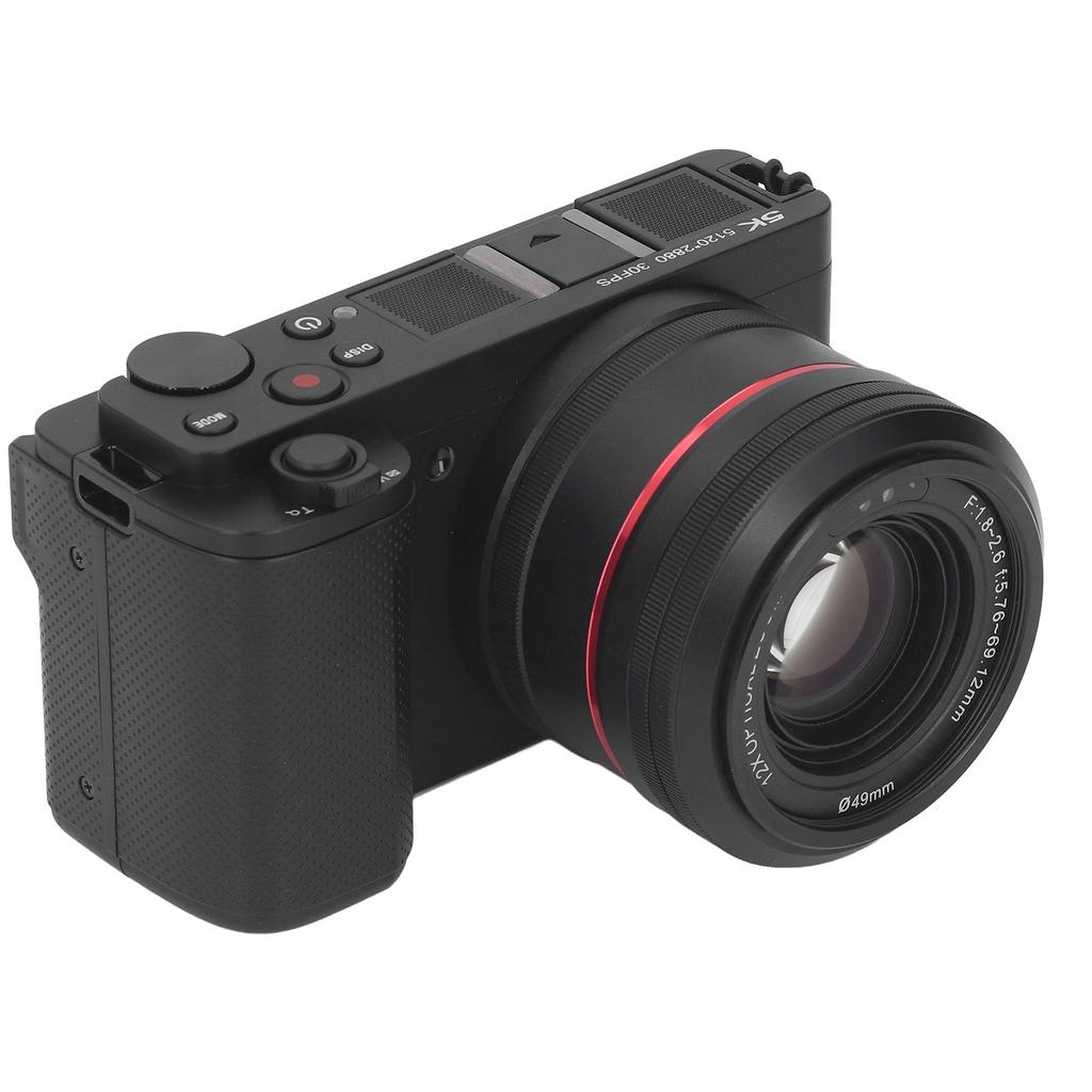 5K Digital Camera 64MP Wireless 12X Optical Zoom Autofocus WDR Stabilization Vlogging Camera with 3.2 Inch Flip