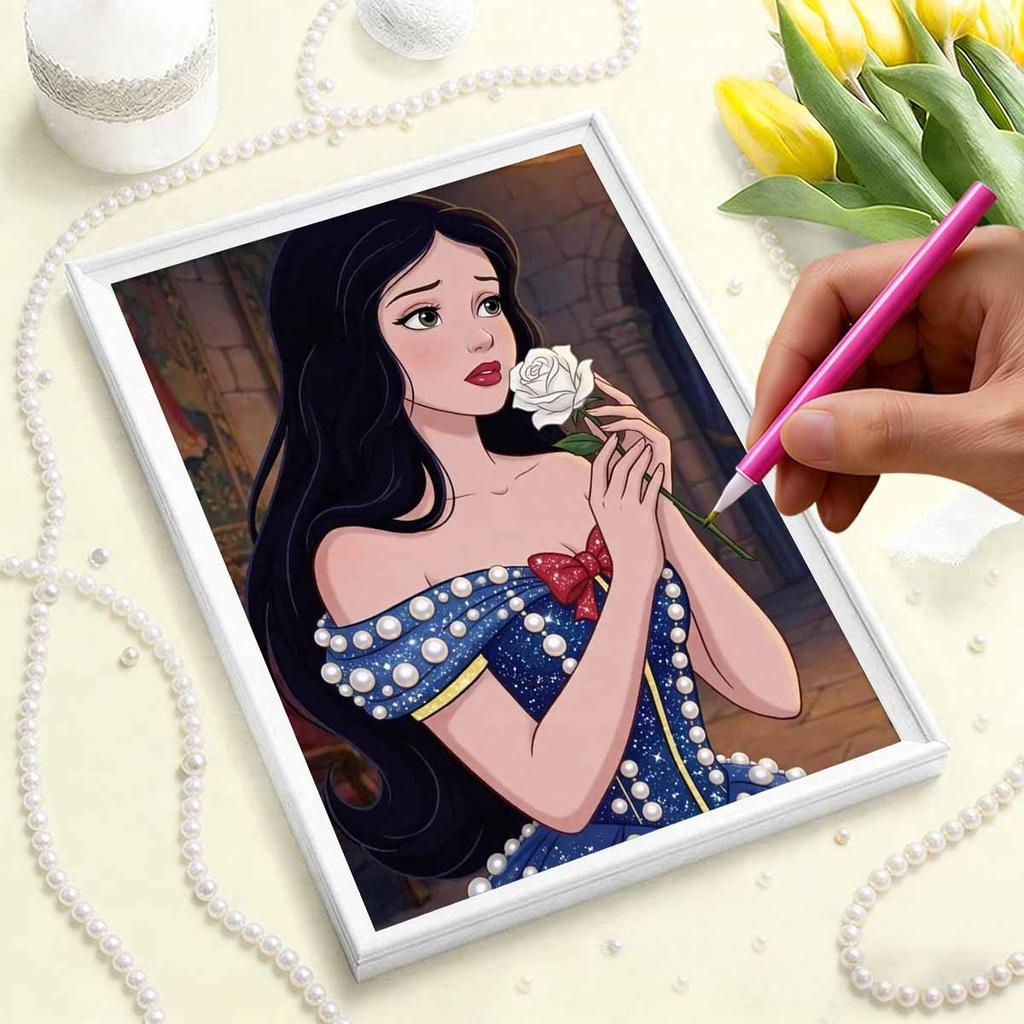 Disney Snow White Pearl Canvas Wall Decor Set 5D Pearl Jigsaw Puzzle Embroidered Home Decoration Handmade Gift