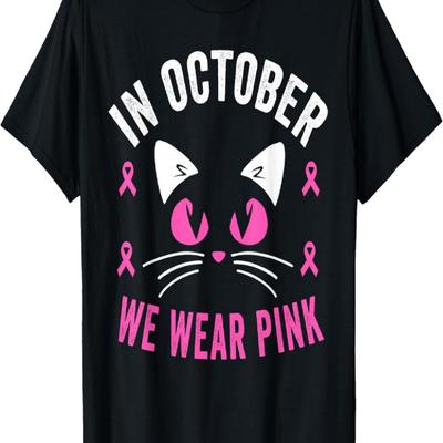 In October We Wear Pink Breast Cancer Awareness Kids Toddler T-Shirt