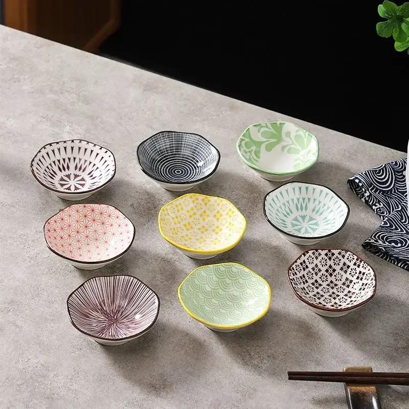 

1 шт. Высококачественные керамические тарелки для закусок в японском стиле, керамические тарелки для соуса, бытовые кухонные круглые блюдца для соуса, 1 шт.